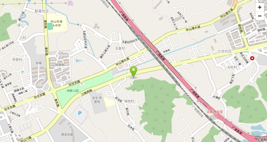 公司位置地图 — 中山市火炬开发区江陵西路 66 号